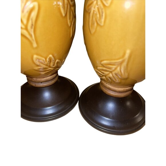 Target Brands Leaf Embossed Ceramic Pillar/Taper Candle Holders 3.5" D x 8.9" H - Picture 12 of 12